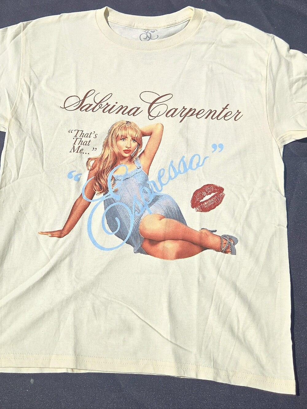 Sabrina Carpenter Espresso Graphic Tee Shirt Butter Yellow Small Bumble B Small